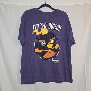 Angry Birds XL Purple Graphic  T-Shirt Unisex